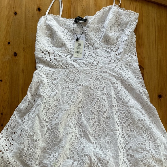 COPY - White eyelit mini flare dress. White. New with tags never worn. Dynamite… - Picture 4 of 4